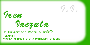 iren vaczula business card